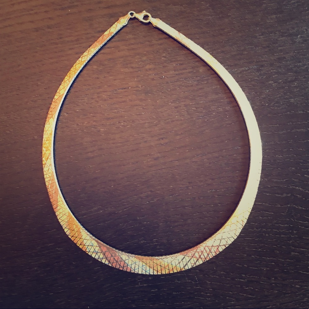 Gold and silver collar necklace